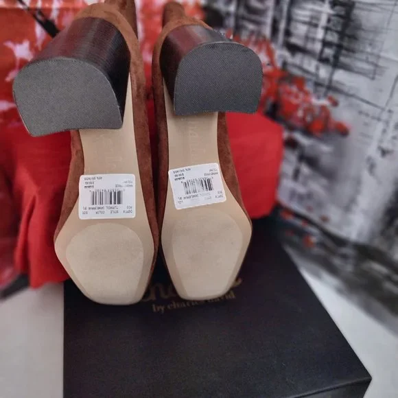 Charles David Block-Heel Sock Booties - Picture 3 of 5